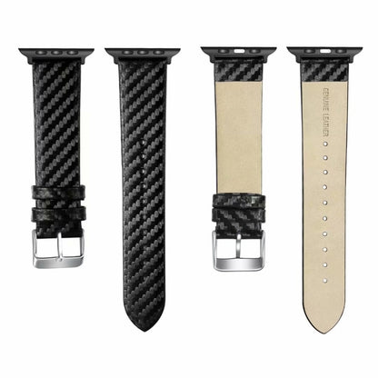 Genuine Leather Carbon Fiber Strap + Frame for Apple Watch Series 4 40mm by buy2fix