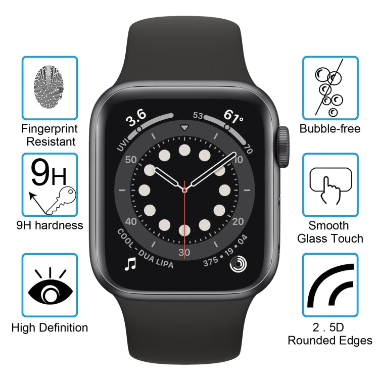 9H 2.5D Tempered Glass Film For Apple Watch Series 6 / 5 / 4 / Watch SE 40mm by buy2fix