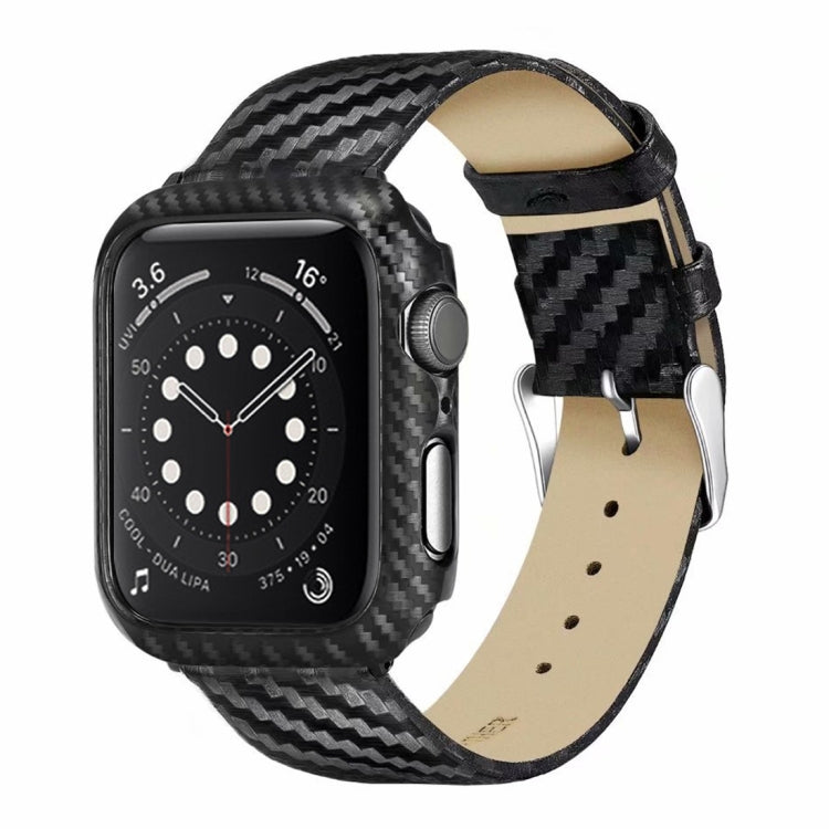 Genuine Leather Carbon Fiber Strap + Frame for Apple Watch Series 3 & 2 & 1 38mm by buy2fix