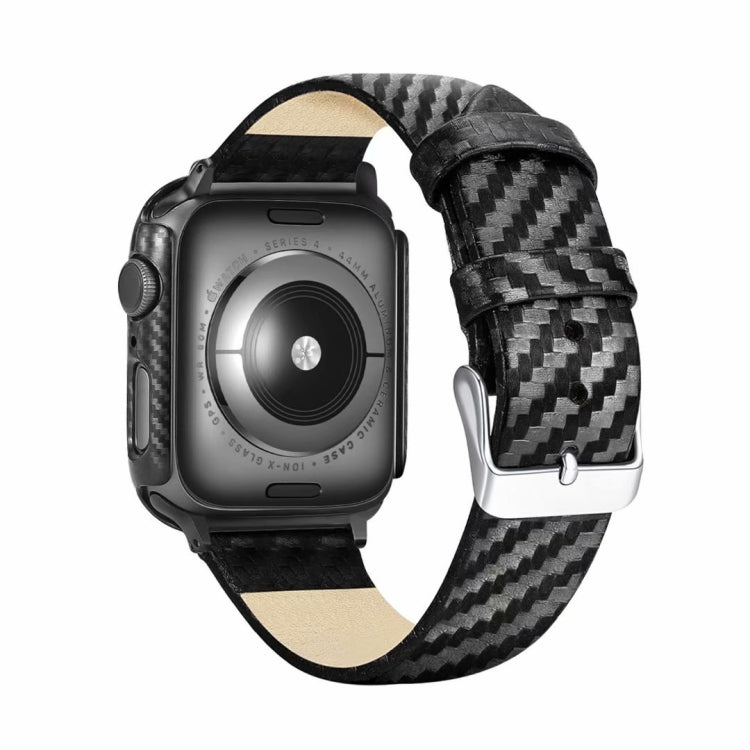 Genuine Leather Carbon Fiber Strap + Frame for Apple Watch Series 3 & 2 & 1 38mm by buy2fix
