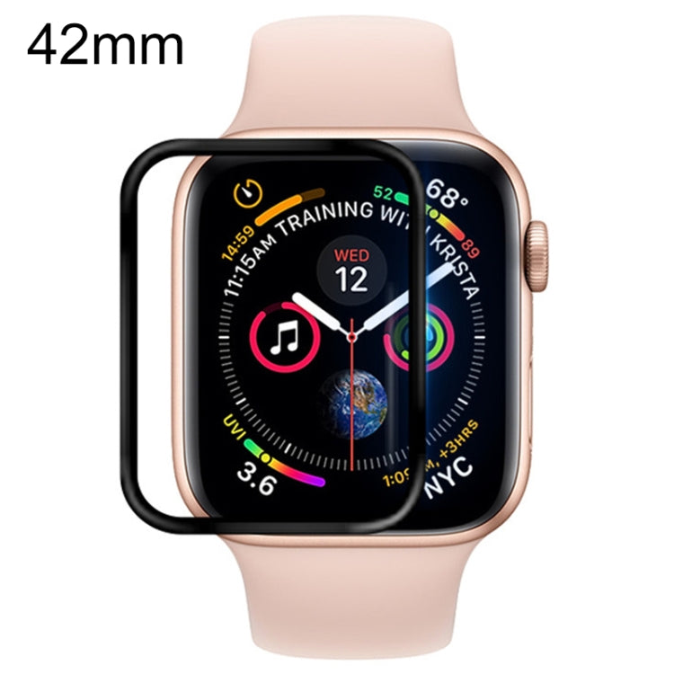 For Apple Watch Series 3 / 2 / 1 42mm Soft PET Film Full Cover Screen Protector(Black) by buy2fix
