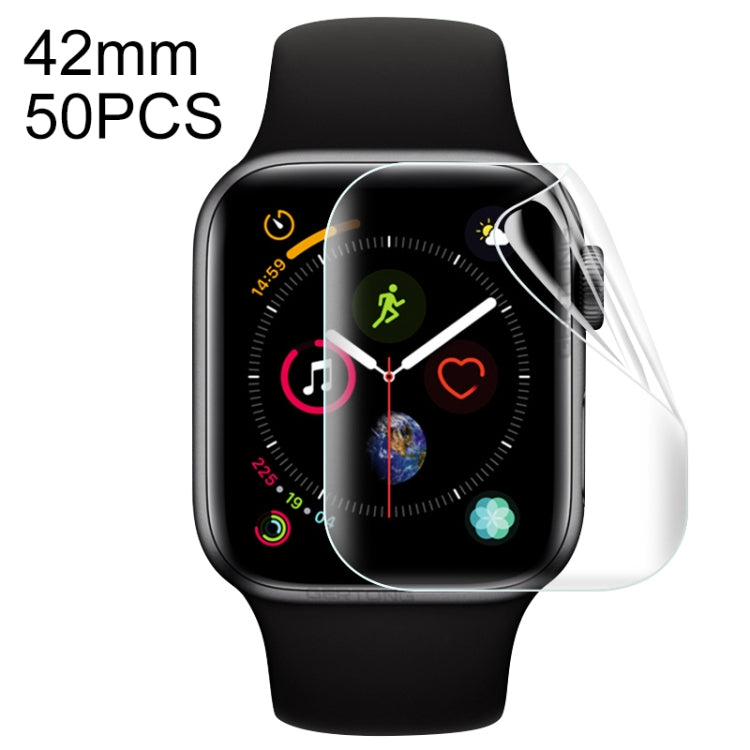 50 PCS For Apple Watch Series 3 / 2 / 1 42mm Soft Hydrogel Film Full Cover Front Protector by buy2fix