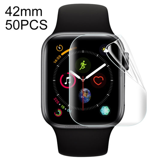 50 PCS For Apple Watch Series 3 / 2 / 1 42mm Soft Hydrogel Film Full Cover Front Protector by buy2fix