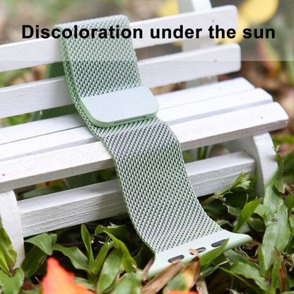 For Apple Watch Ultra 49mm&Watch Ultra 2 49mm / Series 10 46mm / 9&8&7 45mm / SE 3&SE 2&6&SE&5&4 44mm / 3&2&1 42mm Color-changing Magnetic Nylon Watch Band(Dark Green) by buy2fix
