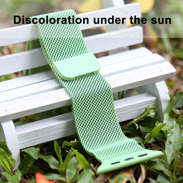 For Apple Watch Ultra 49mm&Watch Ultra 2 49mm / Series 10 46mm / 9&8&7 45mm / SE 3&SE 2&6&SE&5&4 44mm / 3&2&1 42mm Color-changing Magnetic Nylon Watch Band (Green) by buy2fix