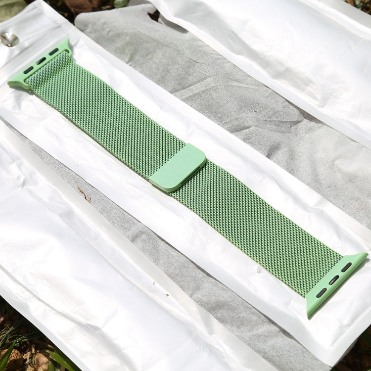 For Apple Watch Ultra 49mm&Watch Ultra 2 49mm / Series 10 46mm / 9&8&7 45mm / SE 3&SE 2&6&SE&5&4 44mm / 3&2&1 42mm Color-changing Magnetic Nylon Watch Band (Green) by buy2fix