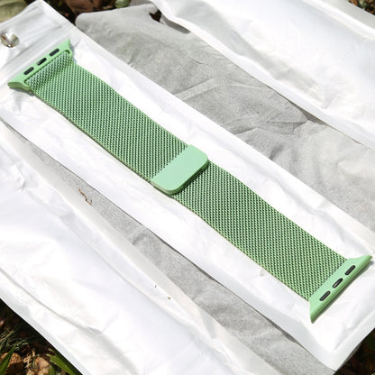 For Apple Watch Ultra 49mm&Watch Ultra 2 49mm / Series 10 46mm / 9&8&7 45mm / SE 3&SE 2&6&SE&5&4 44mm / 3&2&1 42mm Color-changing Magnetic Nylon Watch Band (Green) by buy2fix