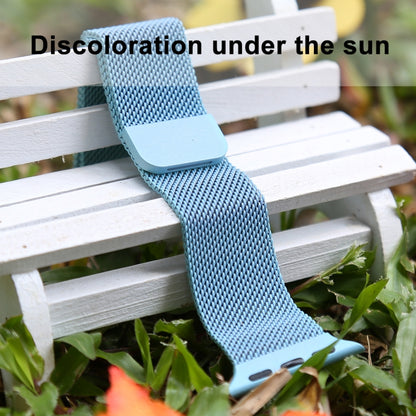 For Apple Watch Ultra 49mm&Watch Ultra 2 49mm / Series 10 46mm / 9&8&7 45mm / SE 3&SE 2&6&SE&5&4 44mm / 3&2&1 42mm Color-changing Magnetic Nylon Watch Band (Baby Blue) by buy2fix