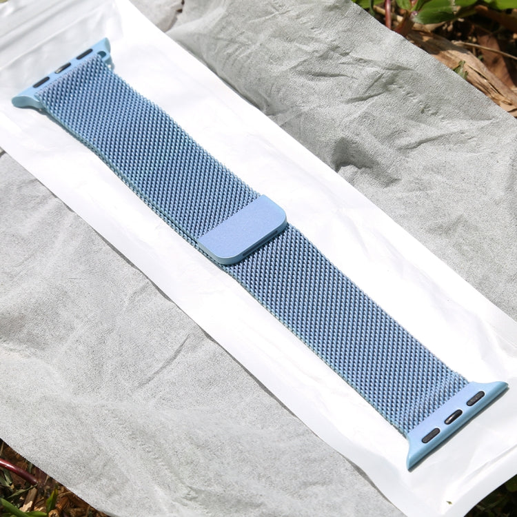 For Apple Watch Ultra 49mm&Watch Ultra 2 49mm / Series 10 46mm / 9&8&7 45mm / SE 3&SE 2&6&SE&5&4 44mm / 3&2&1 42mm Color-changing Magnetic Nylon Watch Band (Baby Blue) by buy2fix