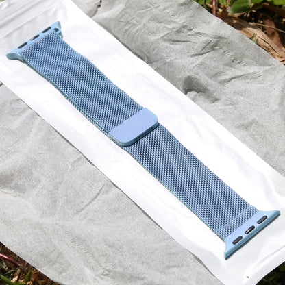 For Apple Watch Ultra 49mm&Watch Ultra 2 49mm / Series 10 46mm / 9&8&7 45mm / SE 3&SE 2&6&SE&5&4 44mm / 3&2&1 42mm Color-changing Magnetic Nylon Watch Band (Baby Blue) by buy2fix
