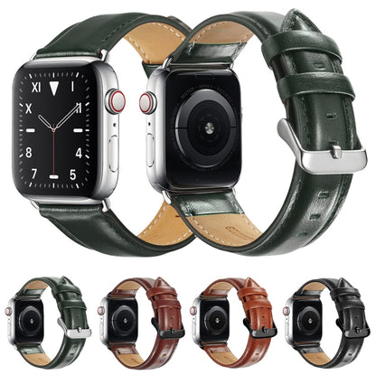 Black Buckle Leather Watch Band For Apple Watch Ultra 49mm&Watch Ultra 2 49mm / Series 10 46mm / 9&8&7 45mm / SE 3&SE 2&6&SE&5&4 44mm / 3&2&1 42mm(Brown) by buy2fix