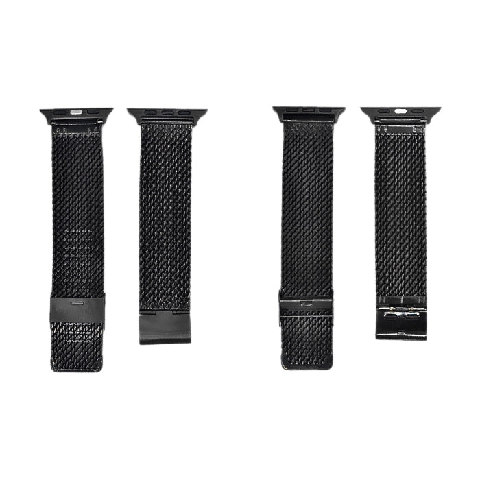 304 Stainless Steel Milanese Watch Band with Connector For Apple Watch Series 10 42mm / 9&8&7 41mm / SE 3&SE 2&6&SE&5&4 40mm / 3&2&1 38mm(Black) - Watch Bands by buy2fix | Online Shopping UK | buy2fix