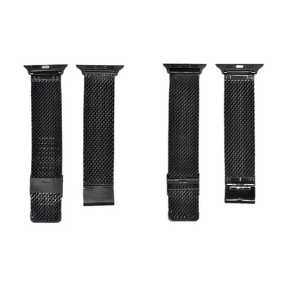 304 Stainless Steel Milanese Watch Band with Connector For Apple Watch Series 10 42mm / 9&8&7 41mm / SE 3&SE 2&6&SE&5&4 40mm / 3&2&1 38mm(Black) - Watch Bands by buy2fix | Online Shopping UK | buy2fix