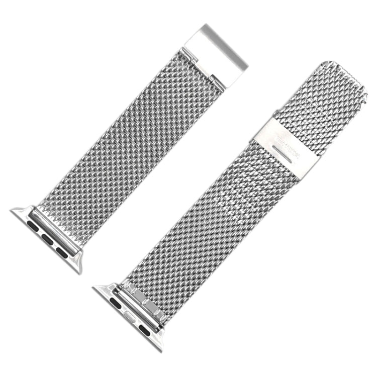 304 Stainless Steel Milanese Watch Band with Connector For Apple Watch Series 10 42mm / 9&8&7 41mm / SE 3&SE 2&6&SE&5&4 40mm / 3&2&1 38mm(Silver) - Watch Bands by buy2fix | Online Shopping UK | buy2fix