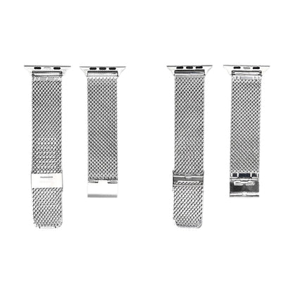 304 Stainless Steel Milanese Watch Band with Connector For Apple Watch Series 10 42mm / 9&8&7 41mm / SE 3&SE 2&6&SE&5&4 40mm / 3&2&1 38mm(Silver) - Watch Bands by buy2fix | Online Shopping UK | buy2fix