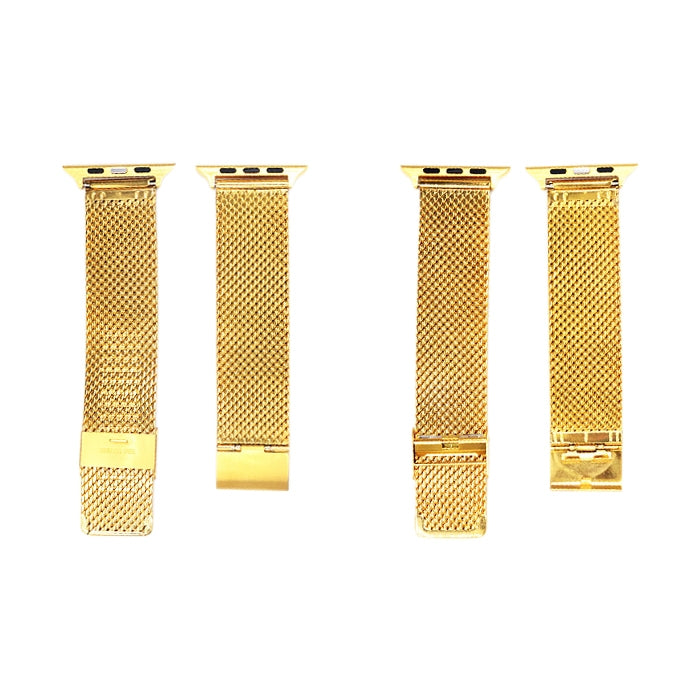 304 Stainless Steel Milanese Watch Band with Connector For Apple Watch Ultra 49mm&Watch Ultra 2 49mm / Series 10 46mm / 9&8&7 45mm / SE 3&SE 2&6&SE&5&4 44mm / 3&2&1 42mm(Gold) - Watch Bands by buy2fix | Online Shopping UK | buy2fix