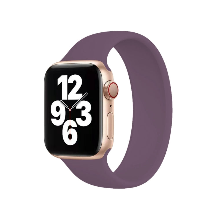 For Apple Watch Ultra 49mm&Watch Ultra 2 49mm / Series 10 46mm / 9&8&7 45mm / SE 3&SE 2&6&SE&5&4 44mm / 3&2&1 42mm Solid Color Elastic Silicone Watch Band, Size:S 130mm (Crimson Cherry) by buy2fix