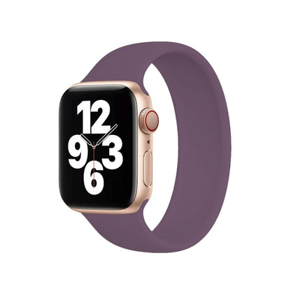 For Apple Watch Ultra 49mm&Watch Ultra 2 49mm / Series 10 46mm / 9&8&7 45mm / SE 3&SE 2&6&SE&5&4 44mm / 3&2&1 42mm Solid Color Elastic Silicone Watch Band, Size:S 130mm (Crimson Cherry) by buy2fix