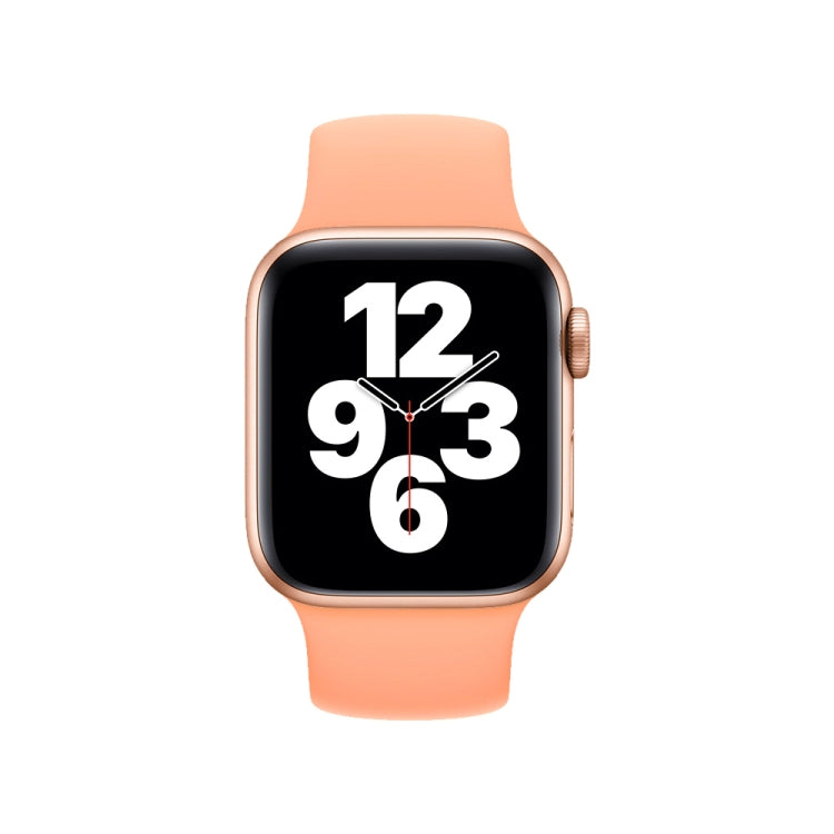 For Apple Watch Ultra 49mm&Watch Ultra 2 49mm / Series 10 46mm / 9&8&7 45mm / SE 3&SE 2&6&SE&5&4 44mm / 3&2&1 42mm Solid Color Elastic Silicone Watch Band, Size:M 143mm (Calendula) by buy2fix