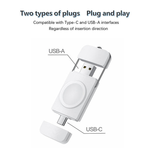 U8 USB / Type-C Magnetic Wireless Charger Fast Charger for Apple Watch Series (White) - Charger / Holder by buy2fix | Online Shopping UK | buy2fix