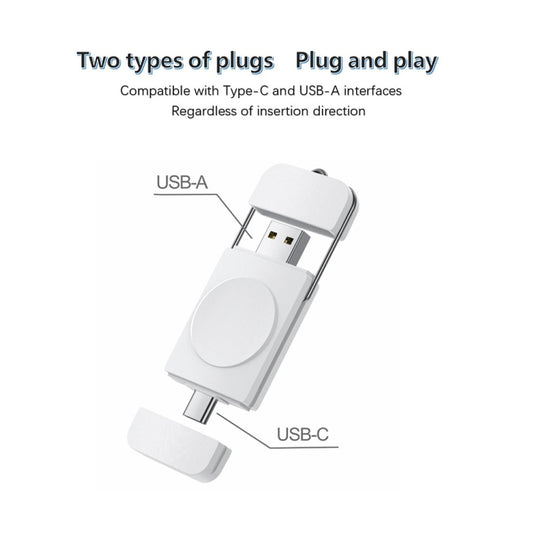 U8S USB / Type-C Magnetic Wireless Charger Fast Charger for Samsung Watch 3 / 4, 4 Classic, Active 1 / 2(White) - Charger by buy2fix | Online Shopping UK | buy2fix