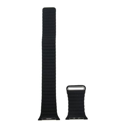 For Apple Watch 38mm Loop Magnetic Closure Clasp PU Leather Watch Band(Black) by buy2fix