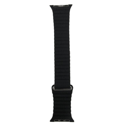 For Apple Watch 38mm Loop Magnetic Closure Clasp PU Leather Watch Band(Black) by buy2fix