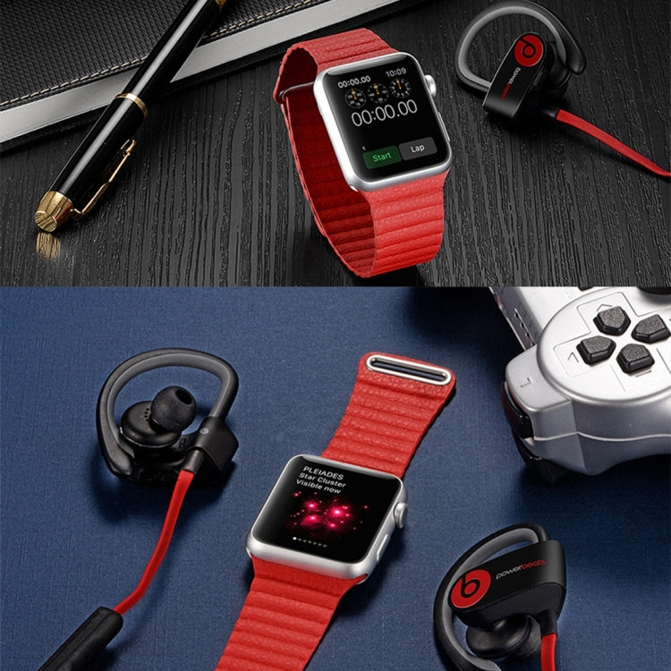 For Apple Watch 38mm Loop Magnetic Closure Clasp PU Leather Watch Band(Red) by buy2fix