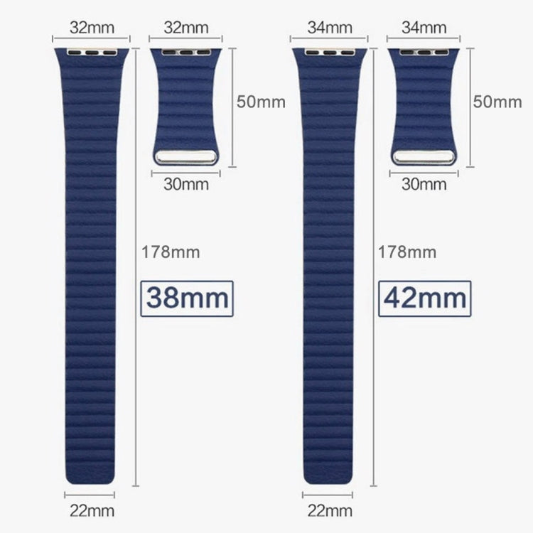 For Apple Watch 38mm Loop Magnetic Closure Clasp PU Leather Watch Band(Brown) by buy2fix