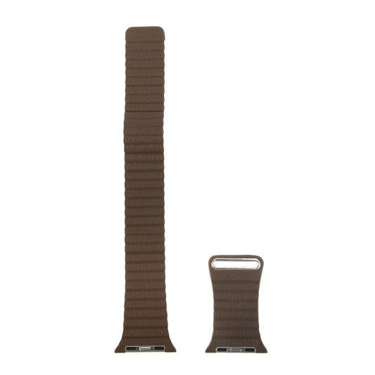 For Apple Watch 42mm Loop Magnetic Closure Clasp PU Leather Watch Band(Brown) - Watch Bands by buy2fix | Online Shopping UK | buy2fix
