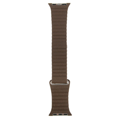 For Apple Watch 42mm Loop Magnetic Closure Clasp PU Leather Watch Band(Brown) - Watch Bands by buy2fix | Online Shopping UK | buy2fix