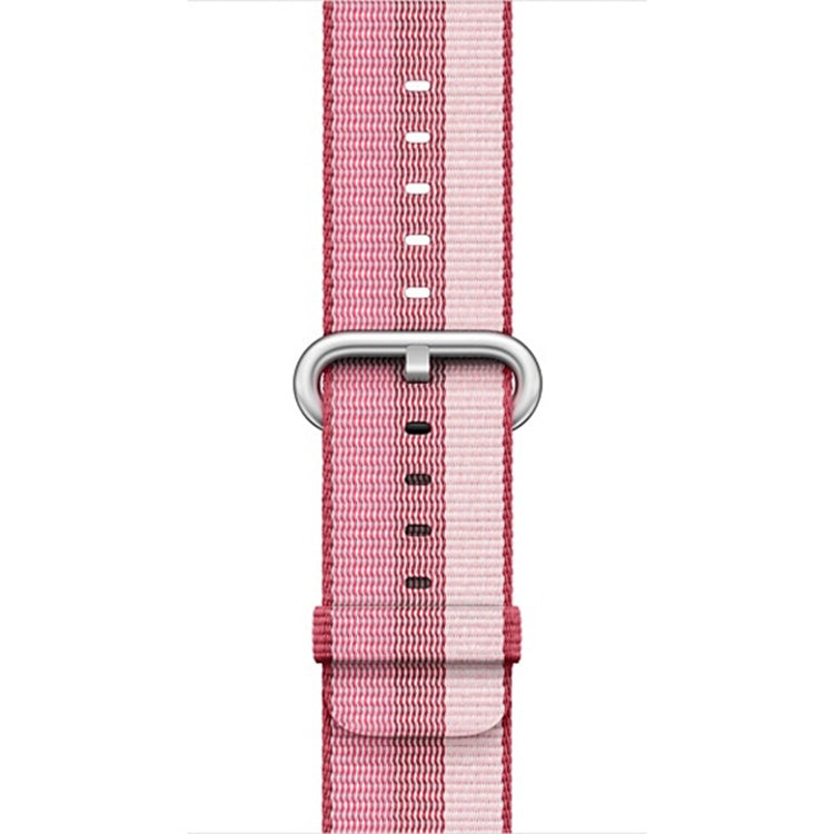 For Apple Watch 42mm Stripe Woven Nylon Watch Band (Berry Color) by buy2fix