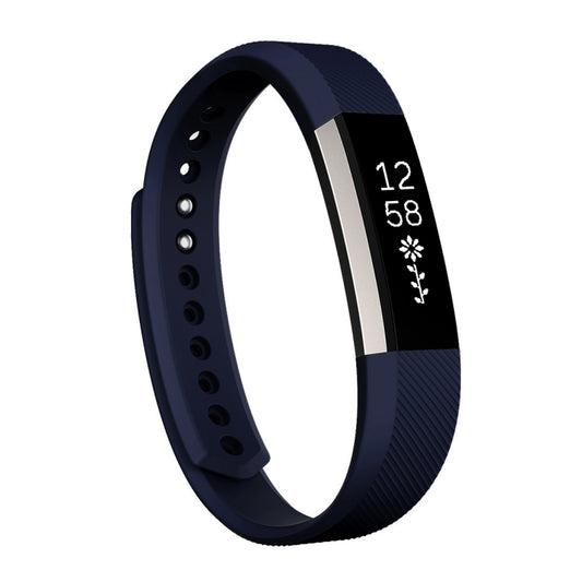 For Fitbit Alta Watch Oblique Texture Silicone Watchband, Large Size, Length: about 22cm(Dark Blue) - Watch Bands by buy2fix | Online Shopping UK | buy2fix