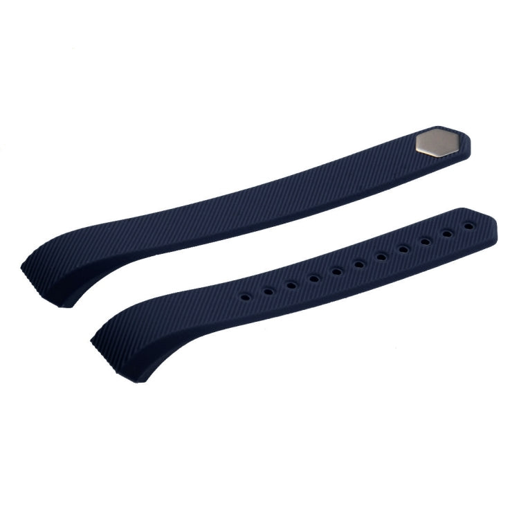 For Fitbit Alta Watch Oblique Texture Silicone Watchband, Large Size, Length: about 22cm(Dark Blue) - Watch Bands by buy2fix | Online Shopping UK | buy2fix