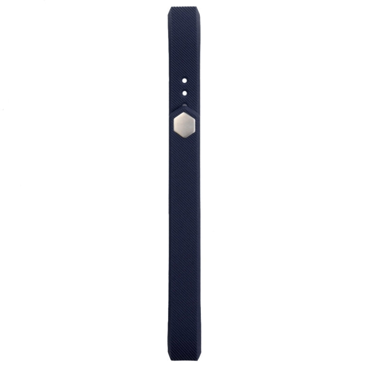 For Fitbit Alta Watch Oblique Texture Silicone Watchband, Large Size, Length: about 22cm(Dark Blue) - Watch Bands by buy2fix | Online Shopping UK | buy2fix