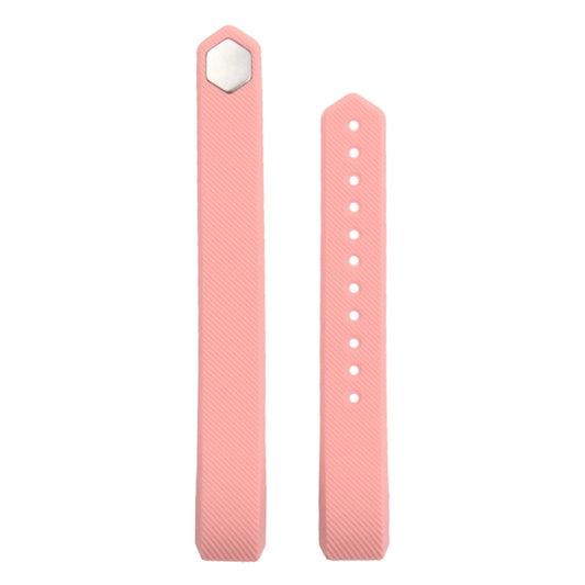 For Fitbit Alta Watch Oblique Texture Silicone Watchband, Large Size, Length: about 22cm(Pink) - Watch Bands by buy2fix | Online Shopping UK | buy2fix