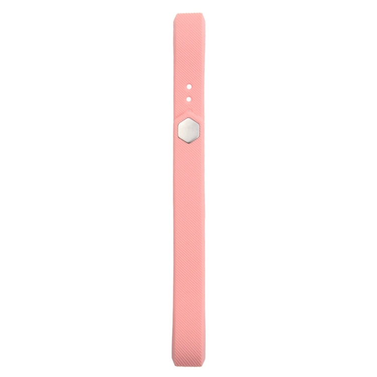 For Fitbit Alta Watch Oblique Texture Silicone Watchband, Large Size, Length: about 22cm(Pink) - Watch Bands by buy2fix | Online Shopping UK | buy2fix