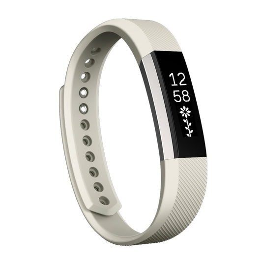 For Fitbit Alta Watch Oblique Texture Silicone Watchband, Large Size, Length: about 22cm(Beige) - Watch Bands by buy2fix | Online Shopping UK | buy2fix