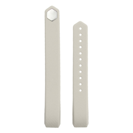 For Fitbit Alta Watch Oblique Texture Silicone Watchband, Large Size, Length: about 22cm(Beige) - Watch Bands by buy2fix | Online Shopping UK | buy2fix