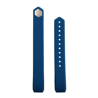 For Fitbit Alta Watch Oblique Texture Silicone Watchband, Large Size, Length: about 22cm(Blue) - Watch Bands by buy2fix | Online Shopping UK | buy2fix