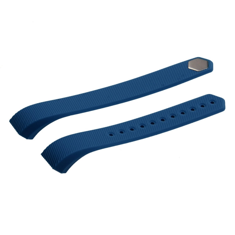 For Fitbit Alta Watch Oblique Texture Silicone Watchband, Large Size, Length: about 22cm(Blue) - Watch Bands by buy2fix | Online Shopping UK | buy2fix