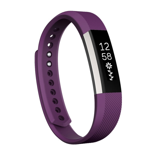 For Fitbit Alta Watch Oblique Texture Silicone Watchband, Large Size, Length: about 22cm(Purple) - Watch Bands by buy2fix | Online Shopping UK | buy2fix