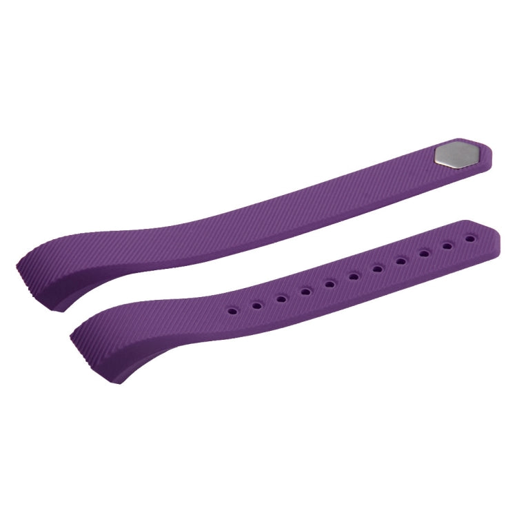 For Fitbit Alta Watch Oblique Texture Silicone Watchband, Large Size, Length: about 22cm(Purple) - Watch Bands by buy2fix | Online Shopping UK | buy2fix