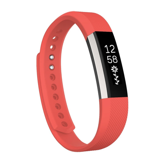 For Fitbit Alta Watch Oblique Texture Silicone Watchband, Large Size, Length: about 22cm(Red) - Watch Bands by buy2fix | Online Shopping UK | buy2fix