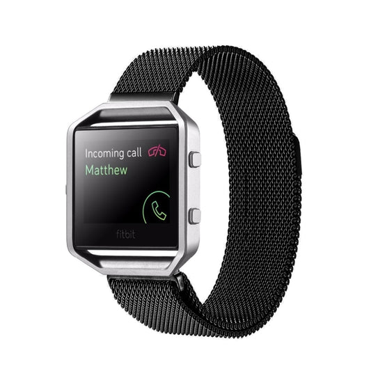 For Fitbit Blaze Watch Loop Magnetic Closure Clasp Stainless Steel Watchband(Black) - Watch Bands by buy2fix | Online Shopping UK | buy2fix