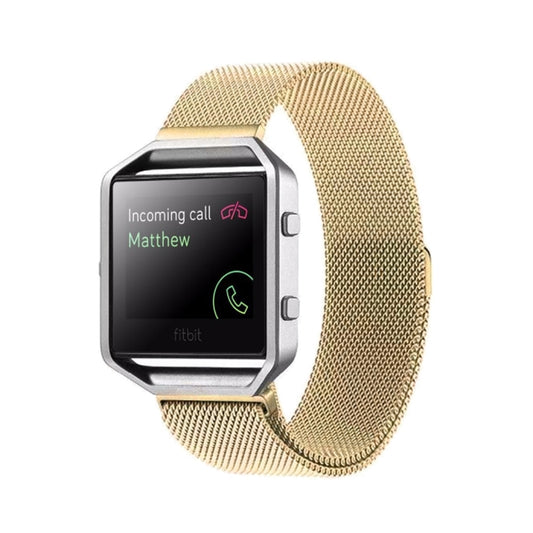 For Fitbit Blaze Watch Loop Magnetic Closure Clasp Stainless Steel Watchband(Gold) - Watch Bands by buy2fix | Online Shopping UK | buy2fix