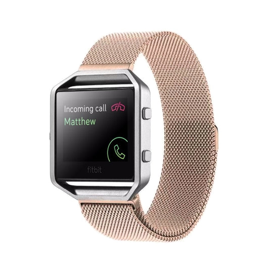 For Fitbit Blaze Watch Loop Magnetic Closure Clasp Stainless Steel Watchband(Rose Gold) - Watch Bands by buy2fix | Online Shopping UK | buy2fix