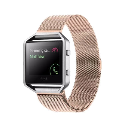 For Fitbit Blaze Watch Loop Magnetic Closure Clasp Stainless Steel Watchband(Rose Gold) - Watch Bands by buy2fix | Online Shopping UK | buy2fix