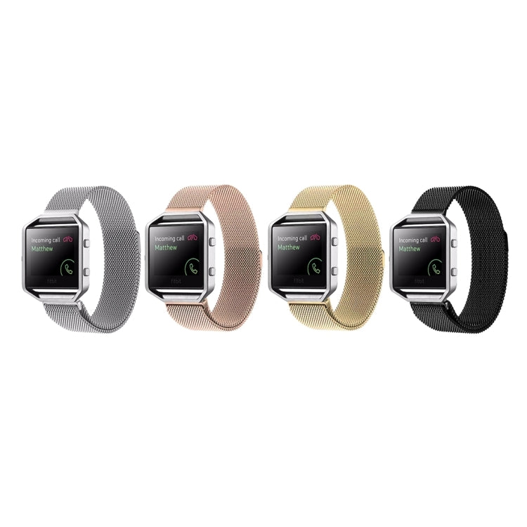 For Fitbit Blaze Watch Loop Magnetic Closure Clasp Stainless Steel Watchband(Rose Gold) - Watch Bands by buy2fix | Online Shopping UK | buy2fix