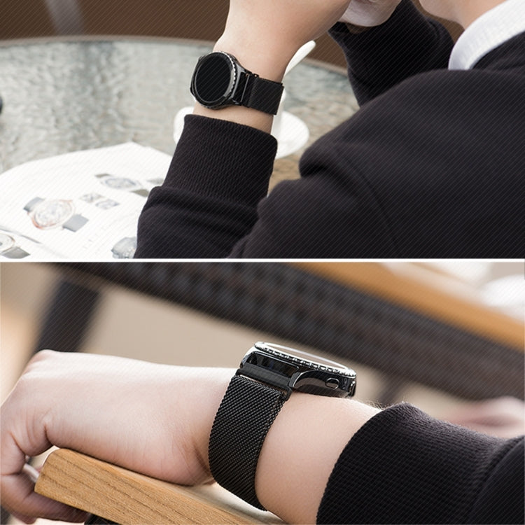 Watch Loop Magnetic Closure Clasp Stainless Steel Watchband for Samsung Gear S2 Classic / S2(Black) - Watch Bands by buy2fix | Online Shopping UK | buy2fix